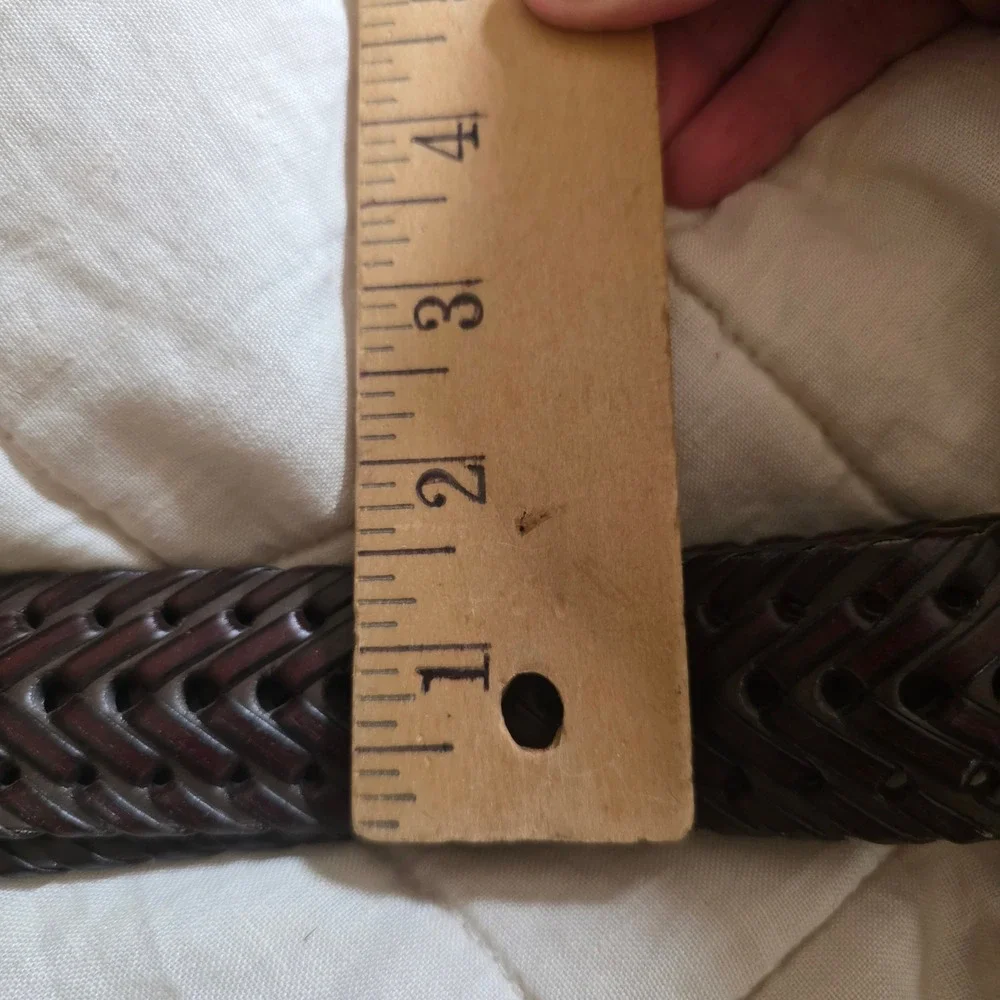 Woven Belt Mens XL 42-44 Dark Brown Man-Made Material Braided Classic FM21A406